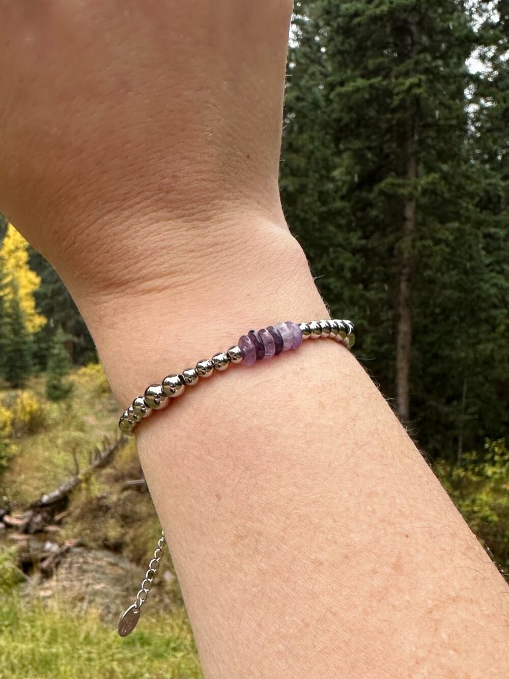 Handmade Amethyst Trails Stainless Steel Western Pearl Bracelet